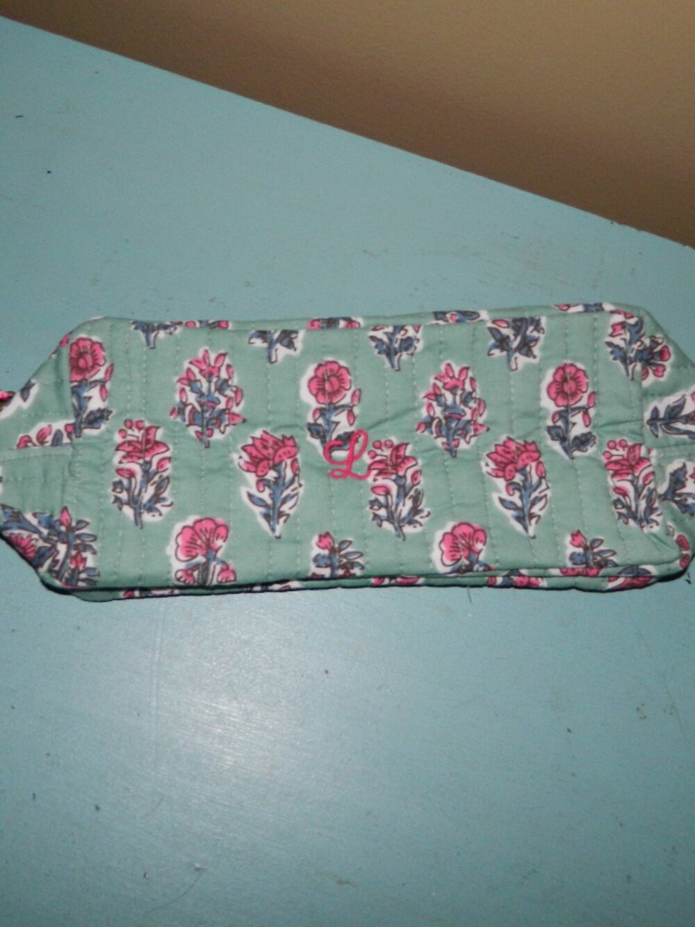 Mark & Graham Block Print Travel Pouch Small "L" Mono